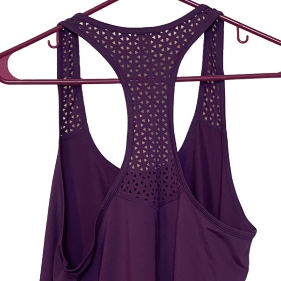 Ideology Perforated Performance Racerback Tank - Purple - M - Picture 2 of 2